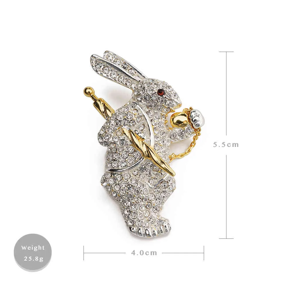 Amorita Boutique Alice Wonderland Rabbit Design Modig glänsande brosch