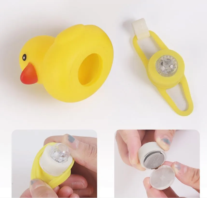 Bicycle Cute Duck Bell with Light Broken Wind Small Road Bike Motor Helmet Riding Cycling Accessories led lights