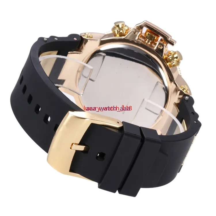 ta006 52mm High quality quartz watches All pointers work full function Rubber band Stainless steel dial sports watch Brand Wristwa284z