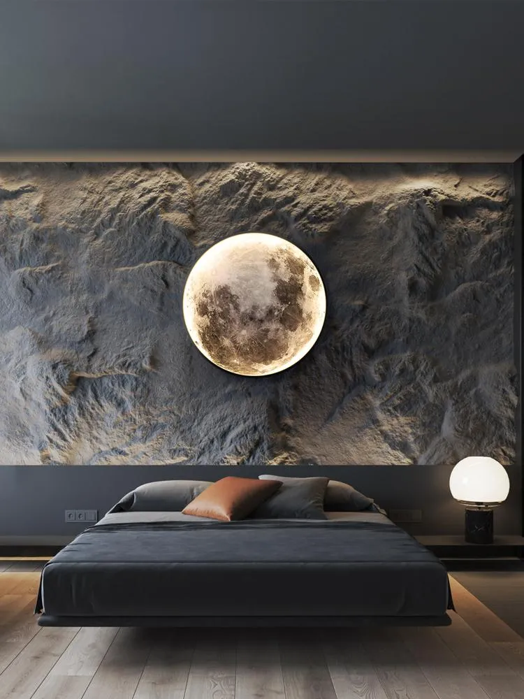 Lampade da parete Lampada decorativa lunare camera da letto Soggiorno Casa Design moderno Stile Soffitto Sfondo Lampada notturna a LED interna218m