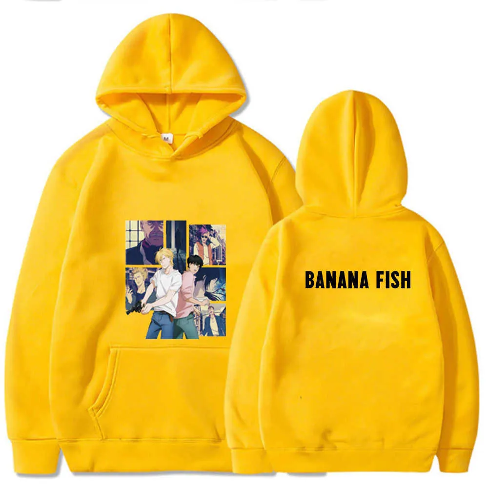 Banana Fish Hoodies Casual Design Harajuku Manches Longues Lâche Unisexe Vêtements Y0803