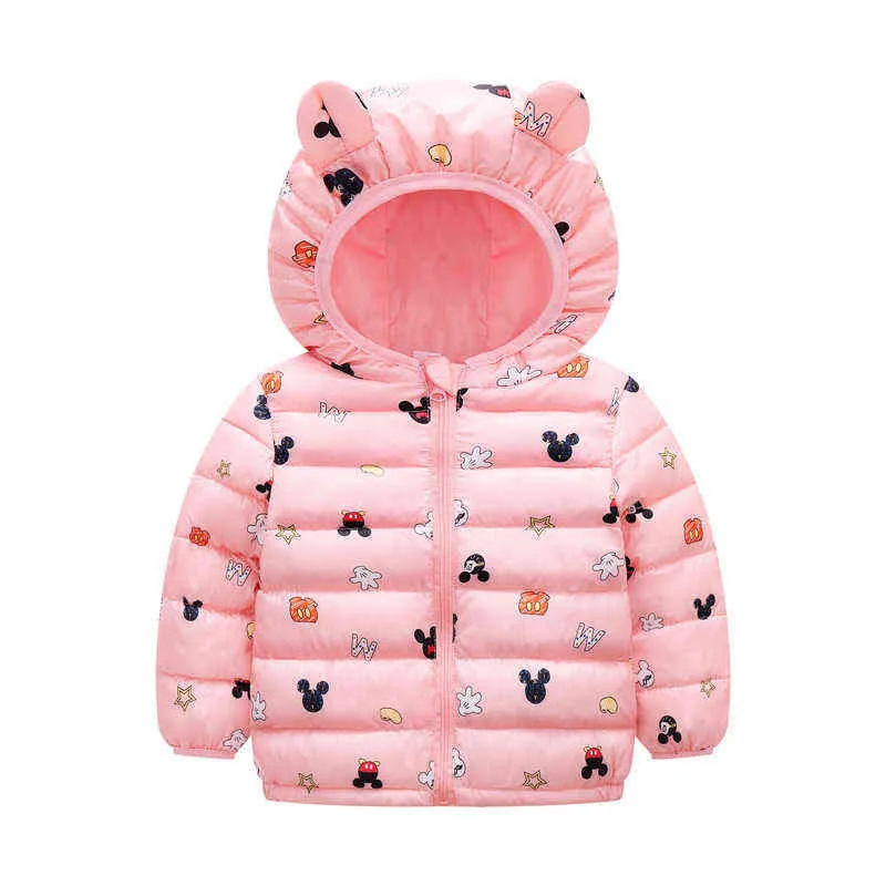 1 2 3 4 5 6 Ans Hiver Bébé Filles Veste Mignon Dessin Animé Automne À Capuche Zipper Fête D'anniversaire De Noël Princesse Manteau Enfants Vêtements 211027