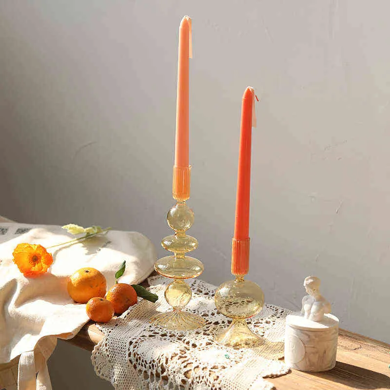 Centro de la mesa de bodas de estilo artista nórdico Candlestick Centripieces de moda para diseñadores de casas Crystal Glass 2112313p