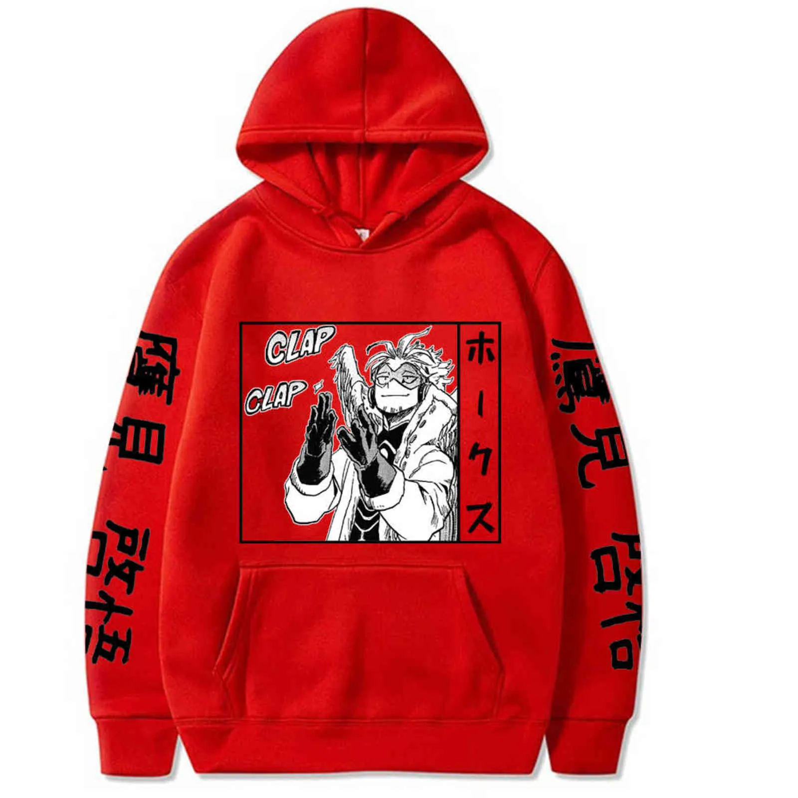 2020 NOUVEAU My Hero Academia Sweat à capuche pour homme Femme Hip Hop Sweat-shirt Anime Hawks Sweat à capuche noir Tops Vêtements Y211122