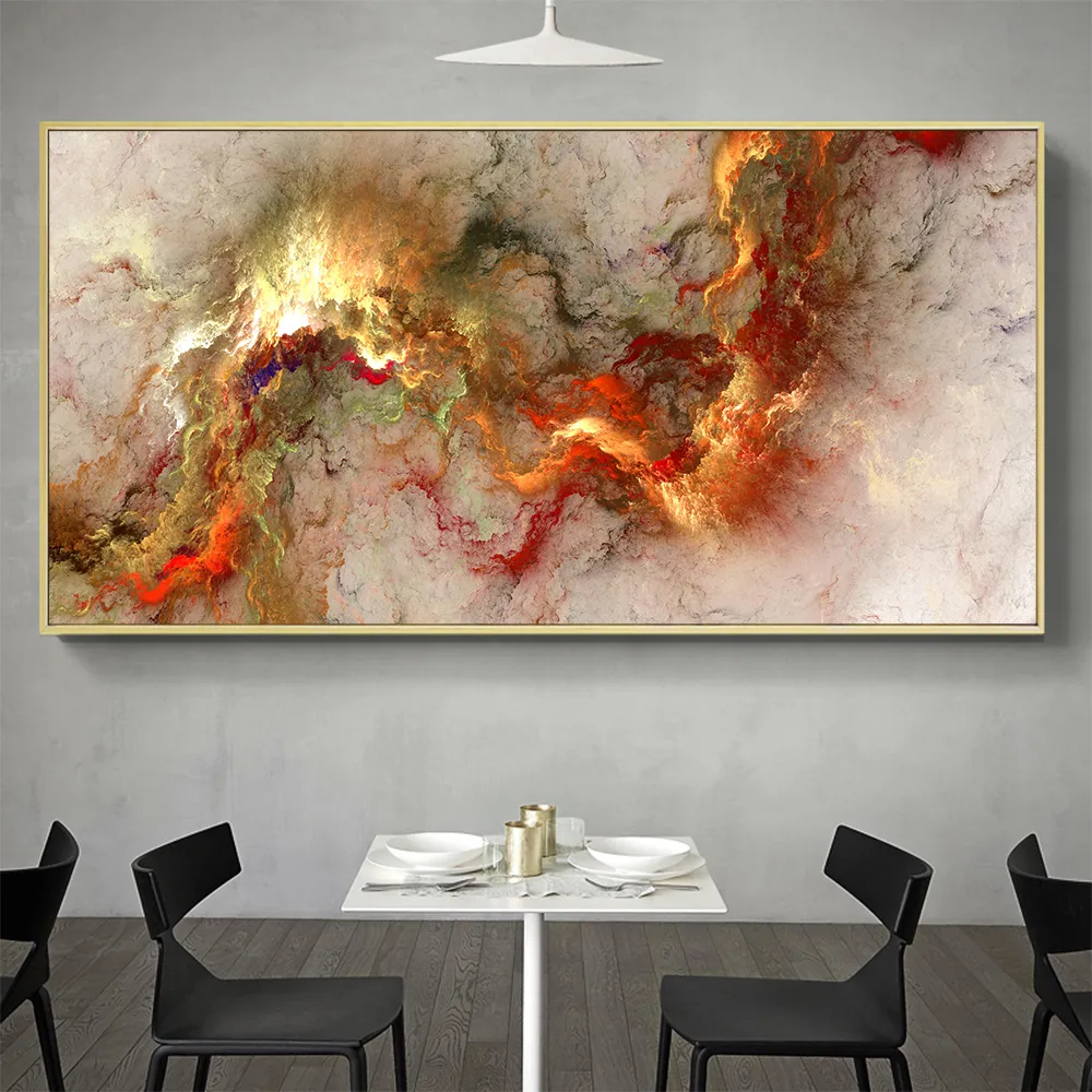 Big Size Abstract Cloud Painting Poster Wall Art LandscapeFoto Canvas Print voor Woonkamer Home Decor Unframe