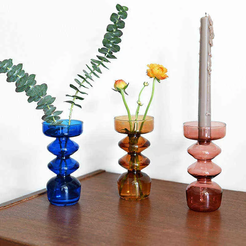 Vase moderne Home Decore Terrarium Décor Verre Salon Décoration Pot de fleur Arrangement hydroponique Ornements 211215