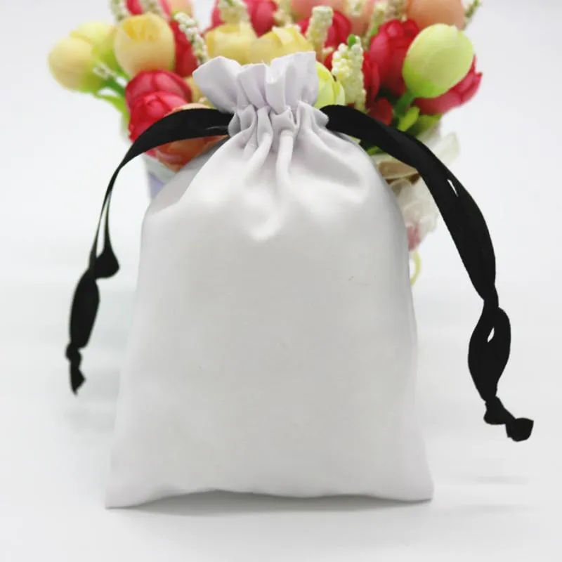 Bolsas de regalo de satén, embalaje personalizado, bolsas de joyería, fiesta de maquillaje, bolsita con cordón de seda, bolsillo, saco reutilizable, Logo impreso Wrap268F