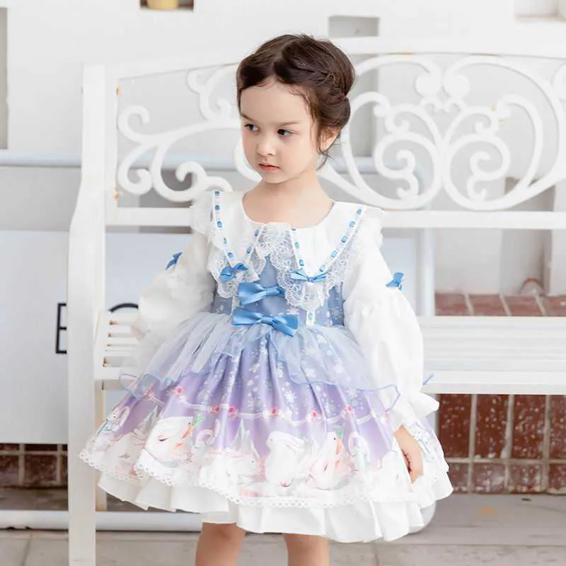 Kinderkleider im spanischen Stil für Mädchen, Geburtstagsfeier, Prinzessin, Lolita, Ballkleid, Babykleidung E5326 210610