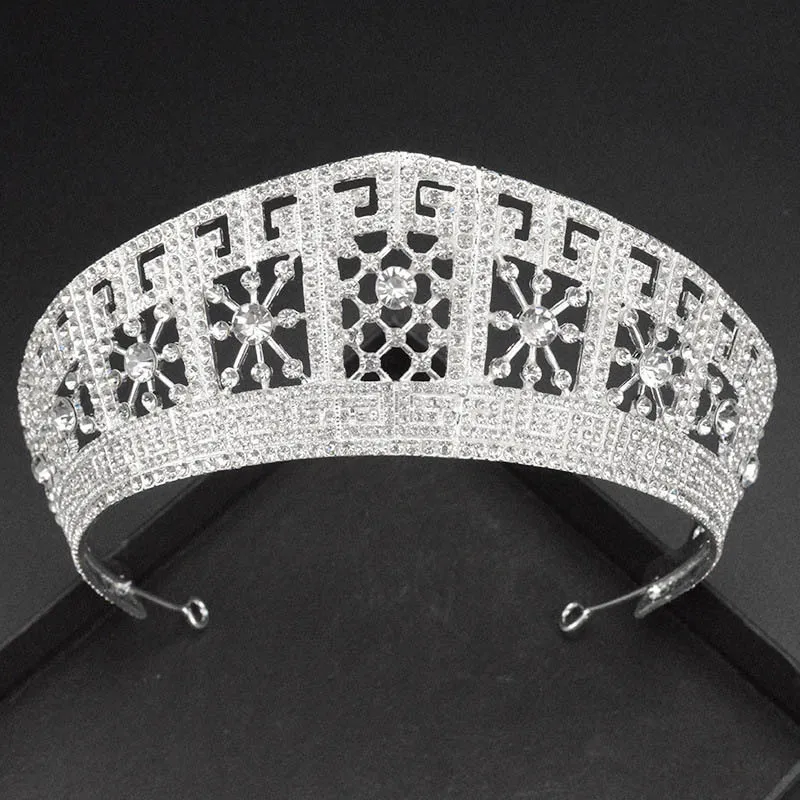 FORSEVEN luxe à la main strass couronne de mariée mode or/argent couleur diadèmes femmes casque bandeau bijoux de cheveux de mariage