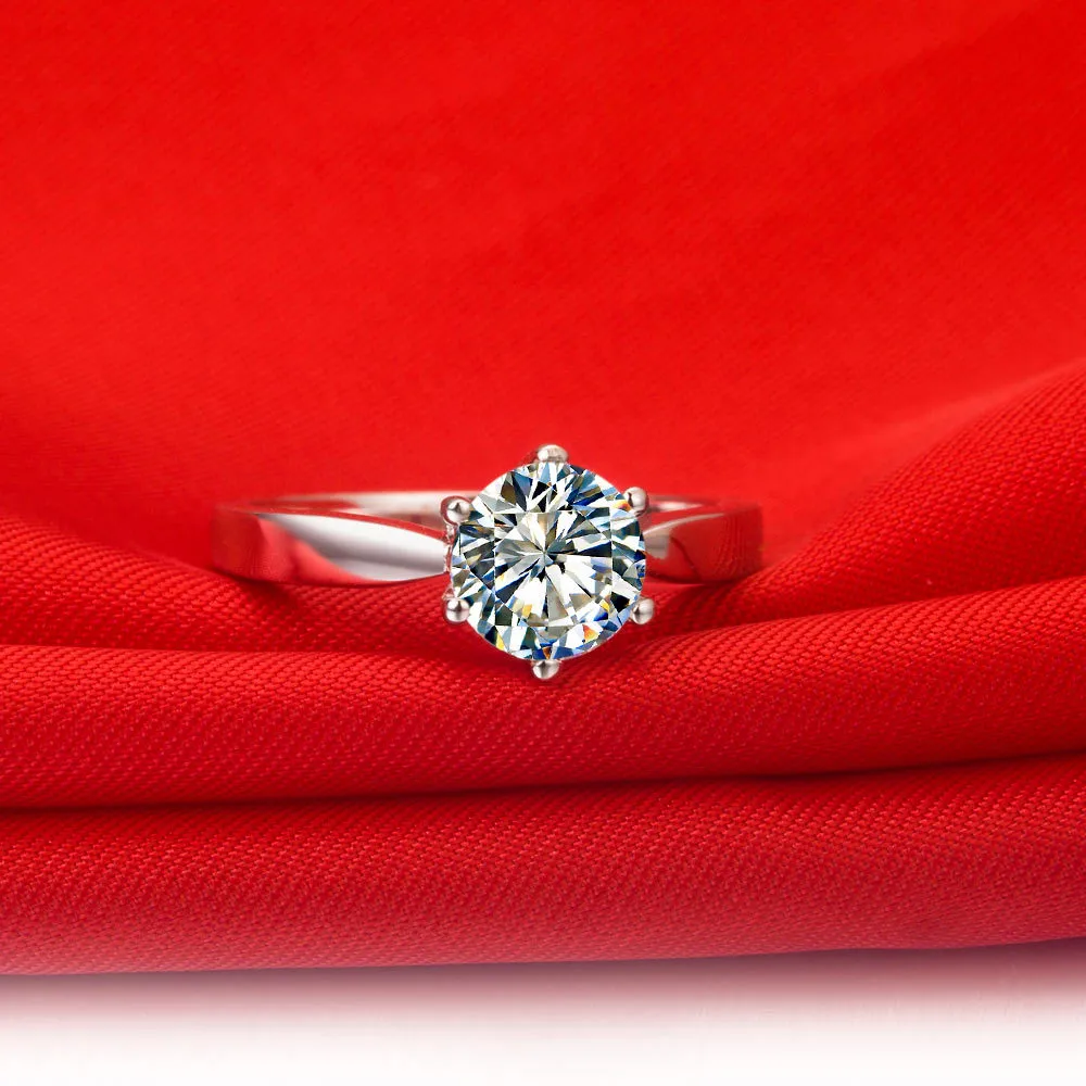 Женское обручальное кольцо с натуральным муассанитом из твердой платины PT950, 2 карата, чистота VVS1, положительный результат теста с сертификатом 3070671