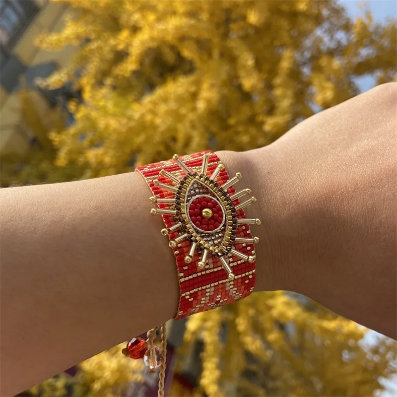Raisins MIYUKI Bracelet pour femmes turc chanceux mauvais œil Bracelets Pulseras Mujer 2020 Femme bijoux Femme à la main métier à tisser perles