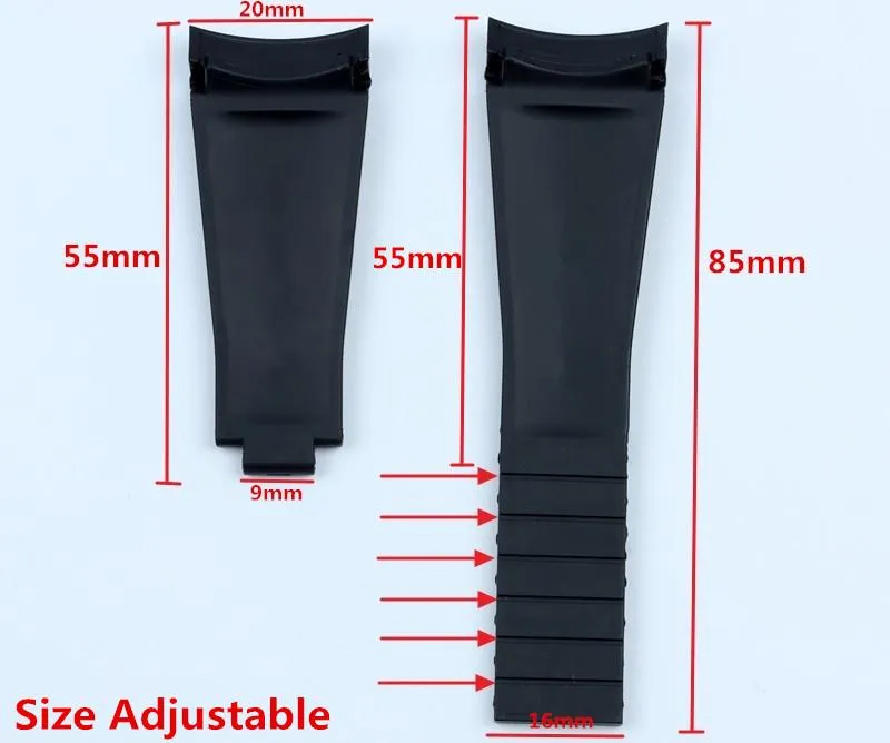 Watch Bands 22mm Colorful Curved End Silicone Rubber Watchband For Role Strap D-Blue 126660 Bracelet Band Tools266m