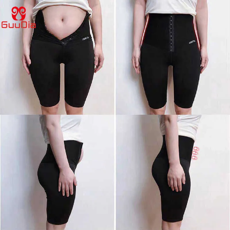 Guudia Legginsy Black Legging Tummy Control Majtki Korpus Czopiarki Kobiety Talia Trener Shapewear Workout Spodnie Odchudzające