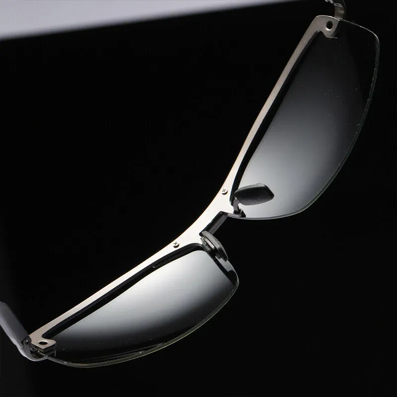 Aoron Mens 편광 선글라스 운전 사각형 태양 안경 알루미늄 프레임 Suglasses 남성 UV400 반 반사 3318