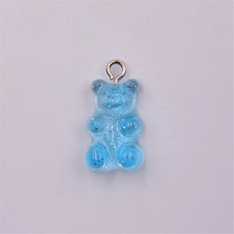 Gradiënt mini jelly bear candy slijm charmes sleutelhanger armbanden sieraden modellering Q03132981905