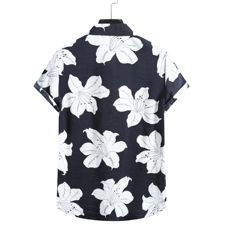 Hommes Shirt Summer manches courtes décontractées Floral Mens Aloha Chemise Plage Holiday Hawaiian Camisas surdimensionné Chemise Homme 210524