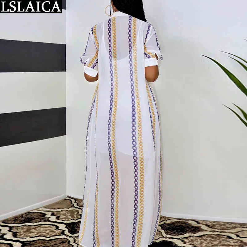 Wholesale Plus Size Shirt Dress Half Sleeve Turn-down Collar Print es Casual Fashion Elegant Office Summer Femme Robe 210515