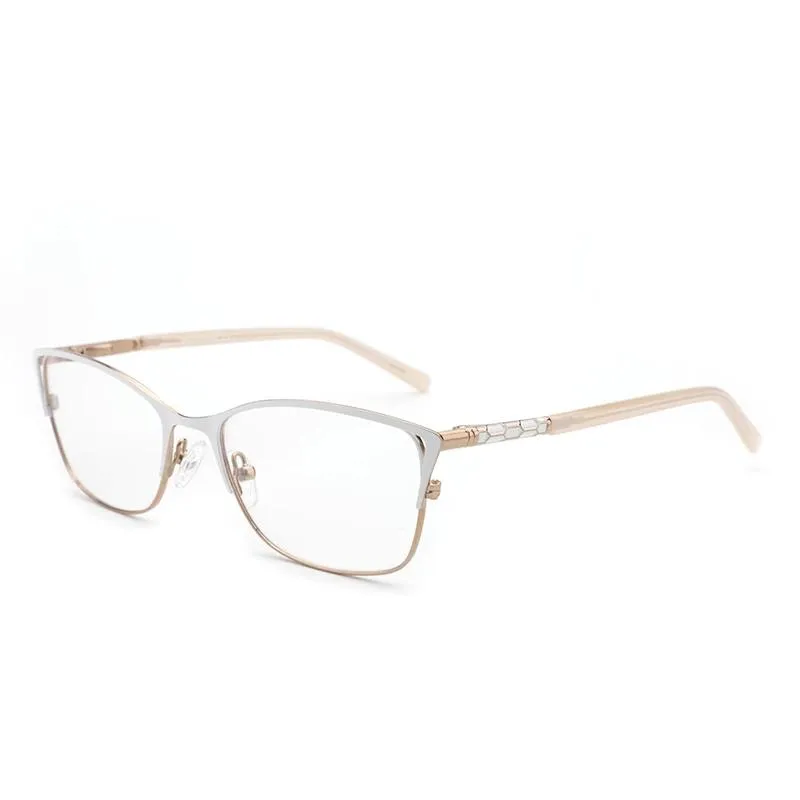Солнцезащитные очки Tessalate, металлическая оправа для очков, женские очки «кошачий глаз», прозрачные винтажные прозрачные женские очки для близорукости по рецепту, Optic223C