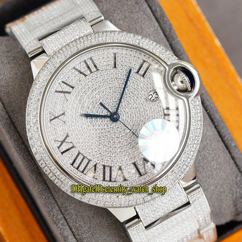 Ювелирные часы Eternity 0049 RFF V7 Edition Gypsophila CZ Diamond Dial Super 2836 Автоматический корпус с бриллиантами Полностью ледяной мужской корпус W293J