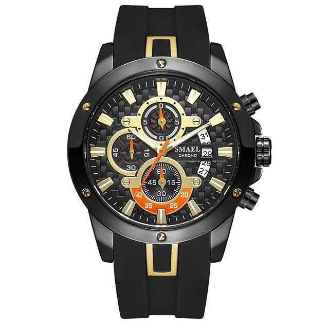 Wysokiej jakości marka silikonowa kwarc zegarki mężczyzn na nocnym pokazie smael zegarek sportowy wodoodporny zegar zegarowy297k
