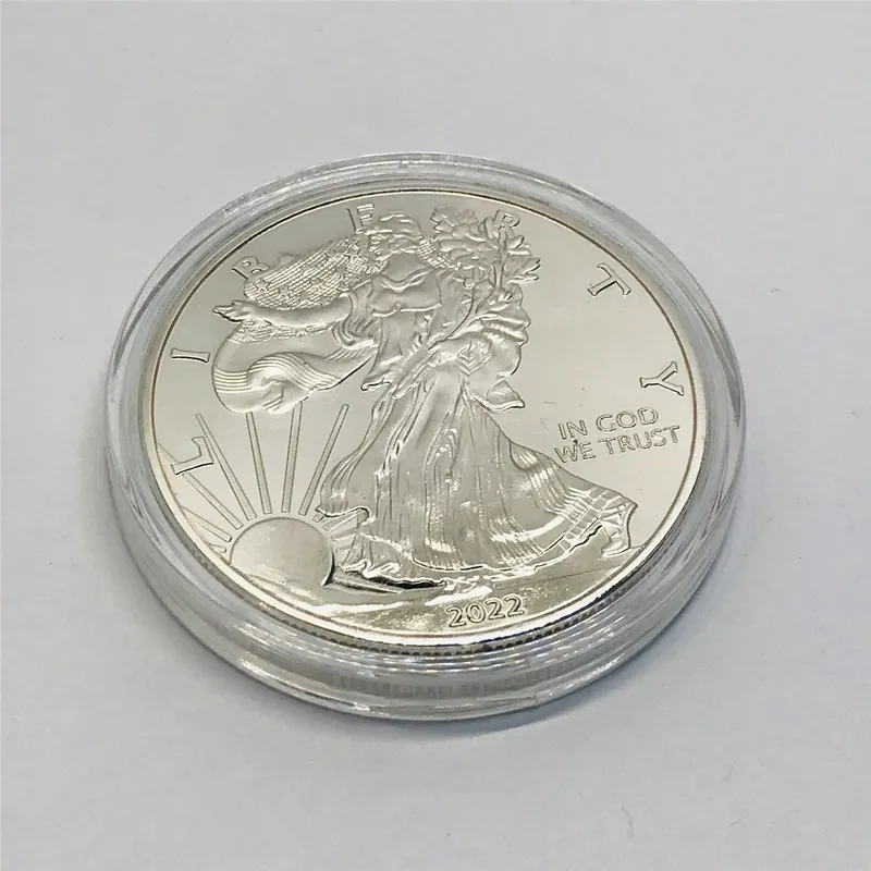 10 st icke Magneitc 2022 American Eagle Metal Craft Dom Silver Plated 1 oz Collectible Home Decoration Art Commorative Coin3828598