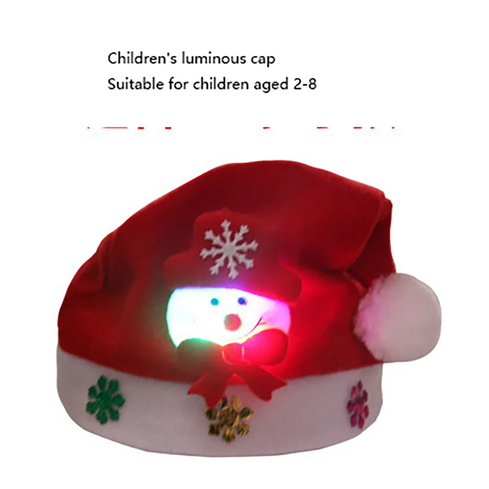 Kind LED Kerst Kerstman Hoeden Rendier Sneeuwpop Cap Feestkostuum Kerstcadeaus Nachtlampje Decoratie voor kinderen Volwassen Whole1825055