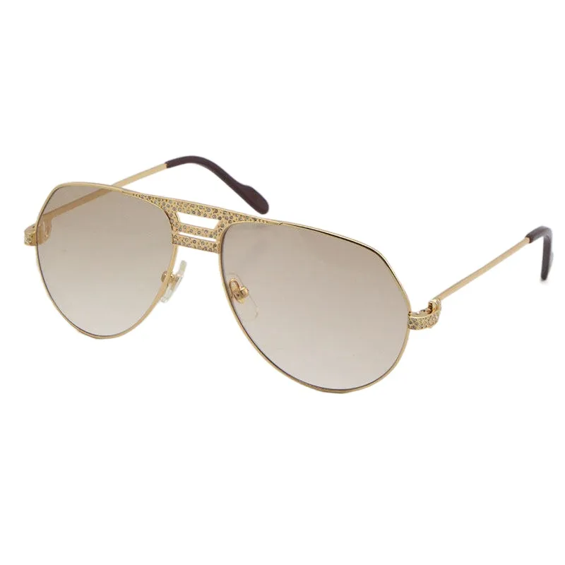 Whole Fashion Accessories s Sunglasses 1130036 Limited edition Diamond Men 18K Gold Vintage Women Unisex C Decoration Eyeg309b