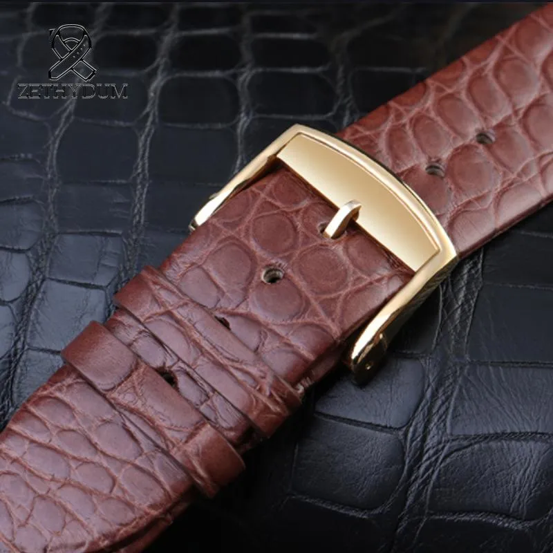 Watch Bands Genuine American Crocodile Skin Strap Alligator Leather Band Replacement Deployment 13mm 14mm 16mm 18mm 19mm 20mm226U