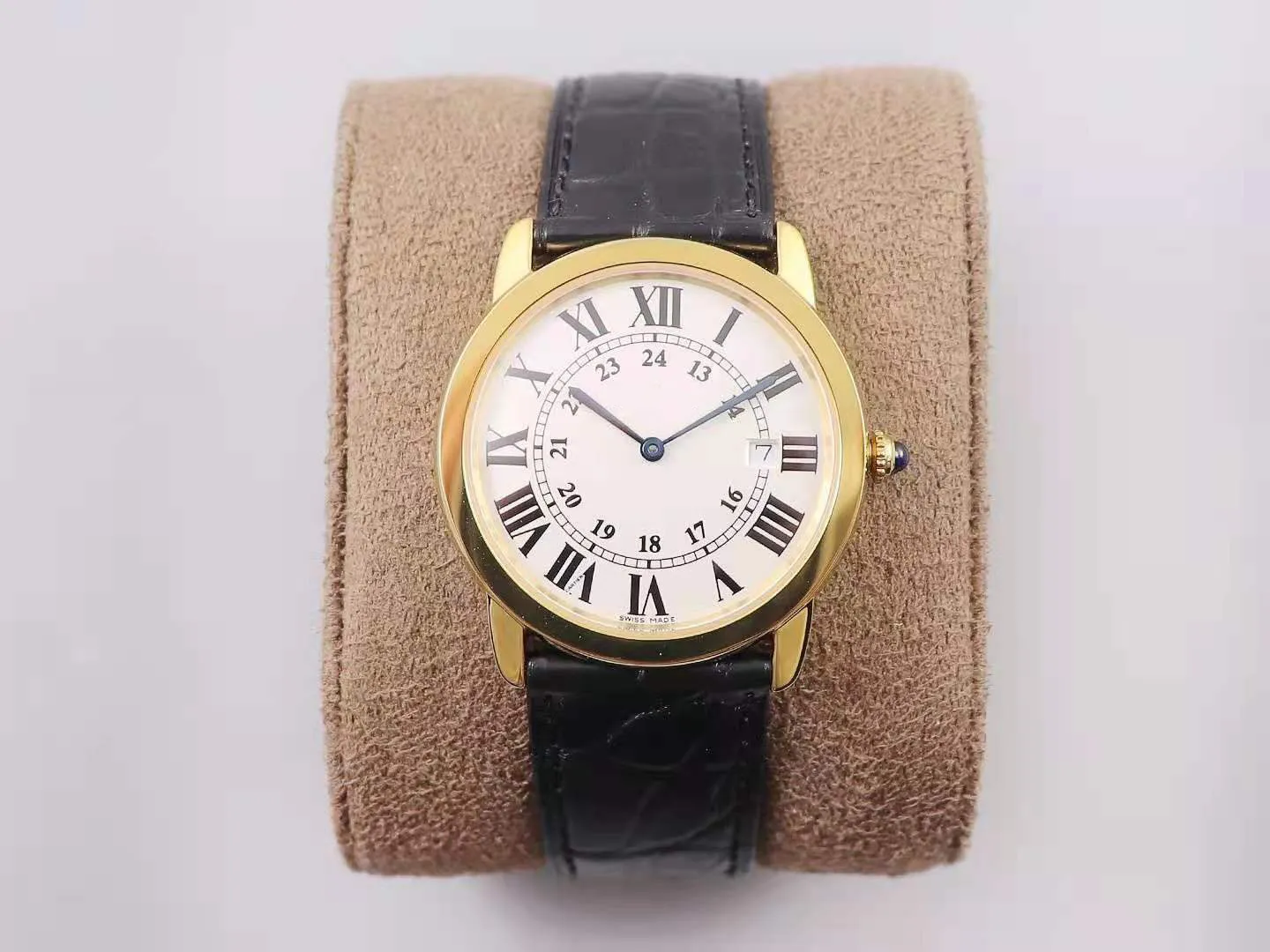 El moderno reloj de pareja de acero inoxidable es adecuado para la fiesta de bodas de los estudiantes, más destacado el primer recuadro TWAROVSKI205w