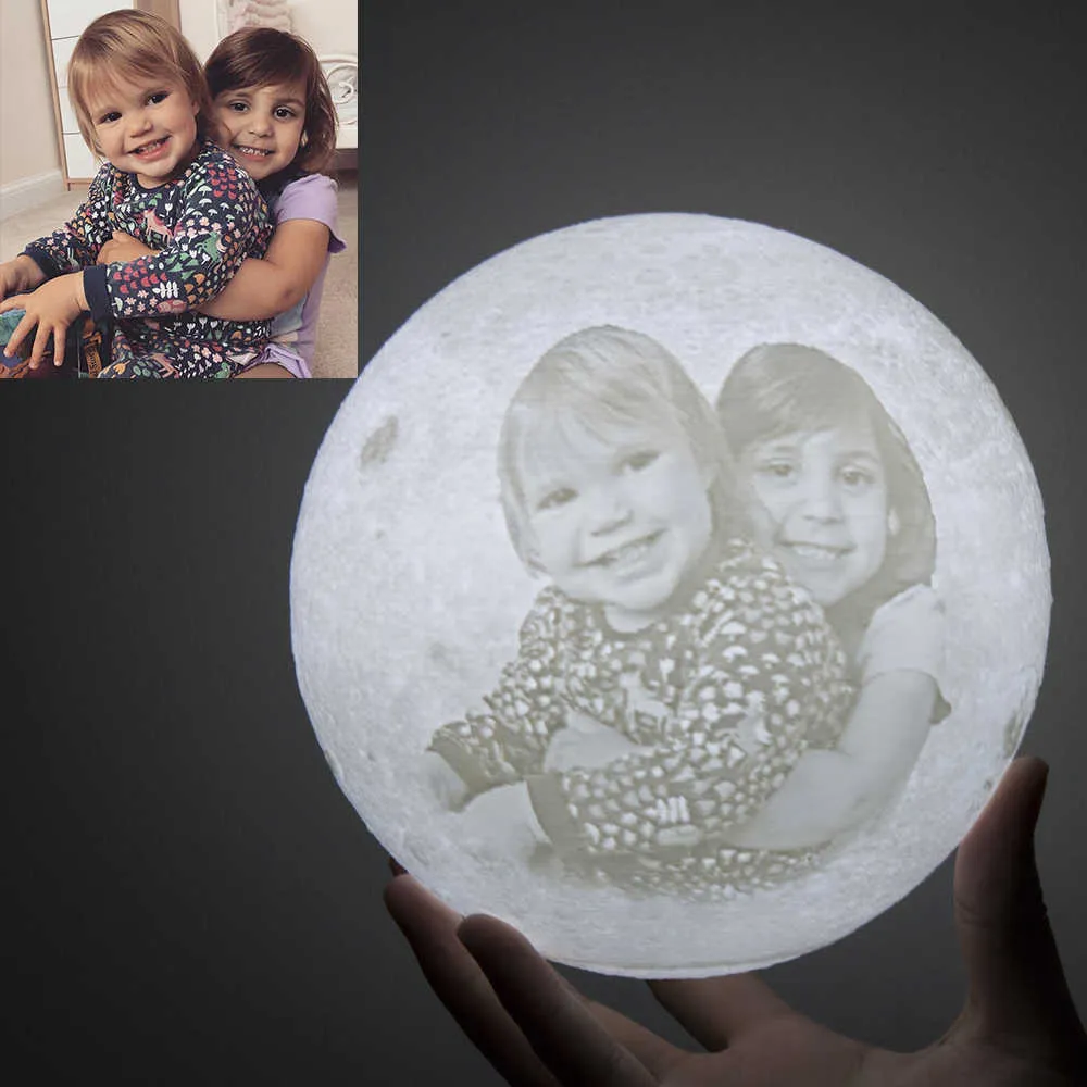 Lámpara de luna personalizada es personalizables con palabras de imagen grabadas como regalo perfecto para sus seres queridos Lámpara de luna impresa en 3D Y0910