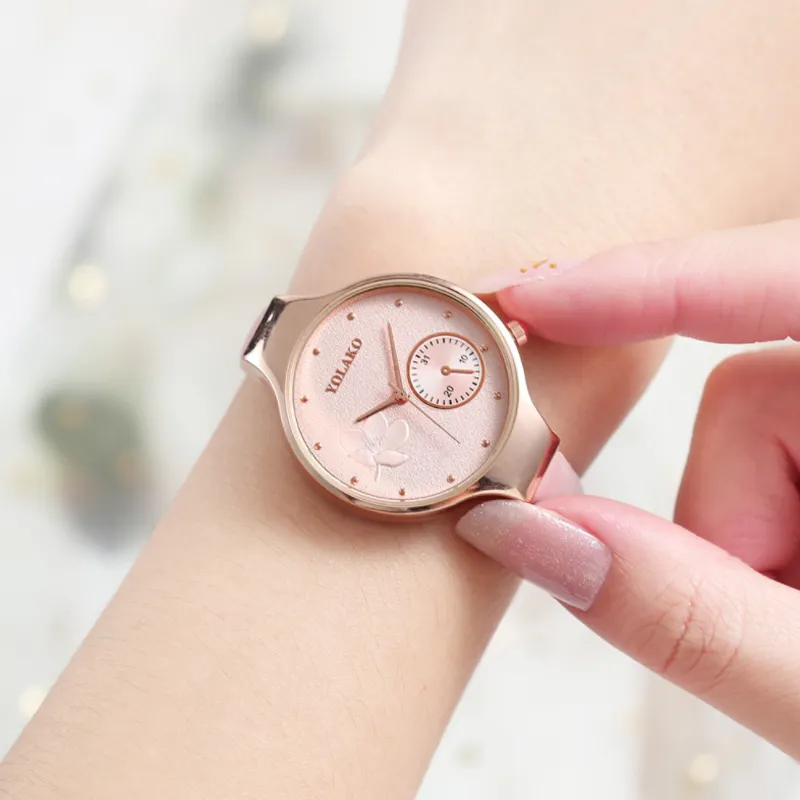 Kobiety oglądają luksusową markę Casual Exquacite Belt Watch z modną prostą, dużą wielką dialą damską kwarcową zegarki