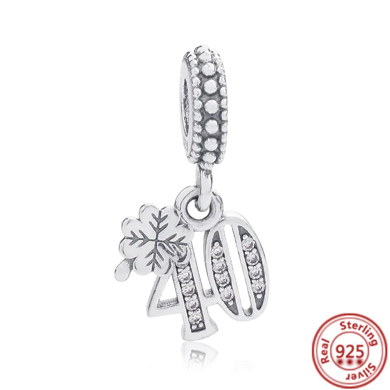 New 925 Silver Airplane Bike Coconut Tree 30 40th Anniversary Dangle Charm Beads Fit Original Pandora Bracelet Women DIY Jewelry217t