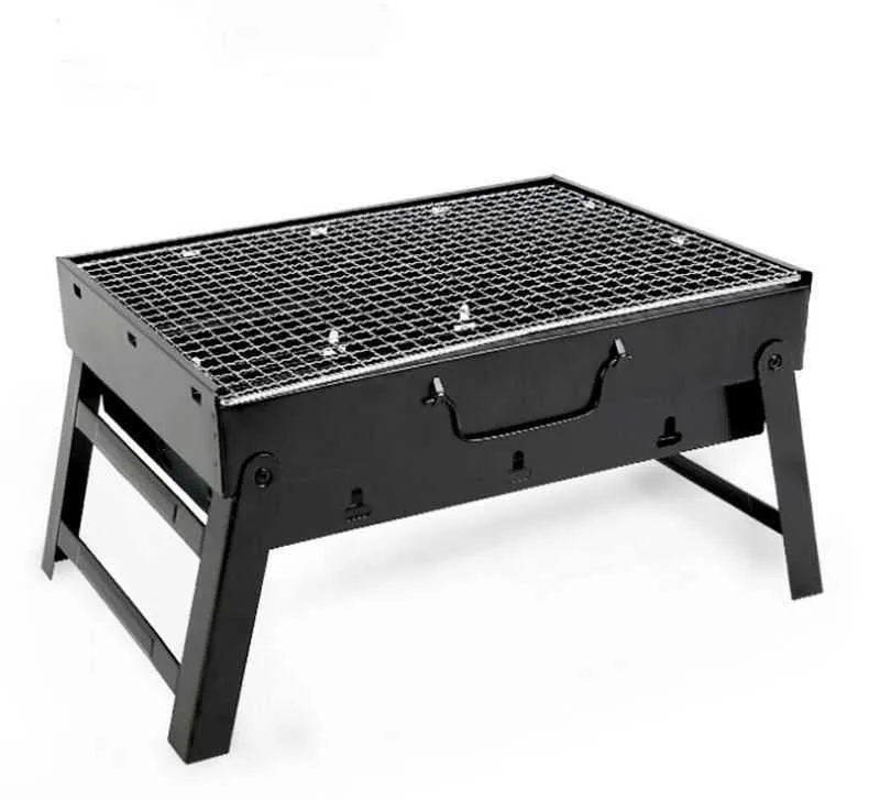 Grills de barbecue pliables portables Patio Barbecue Charcoal Grill Poêle Camping en plein air 210724