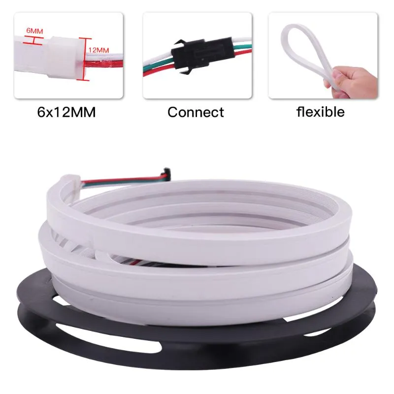 Strips WS2812B RGB Neon Strip Licht DC5V Buiten Waterdicht Flexibel Dimbaar 5V USB LED Tape Droomkleur 1 2 3 4 5m273S