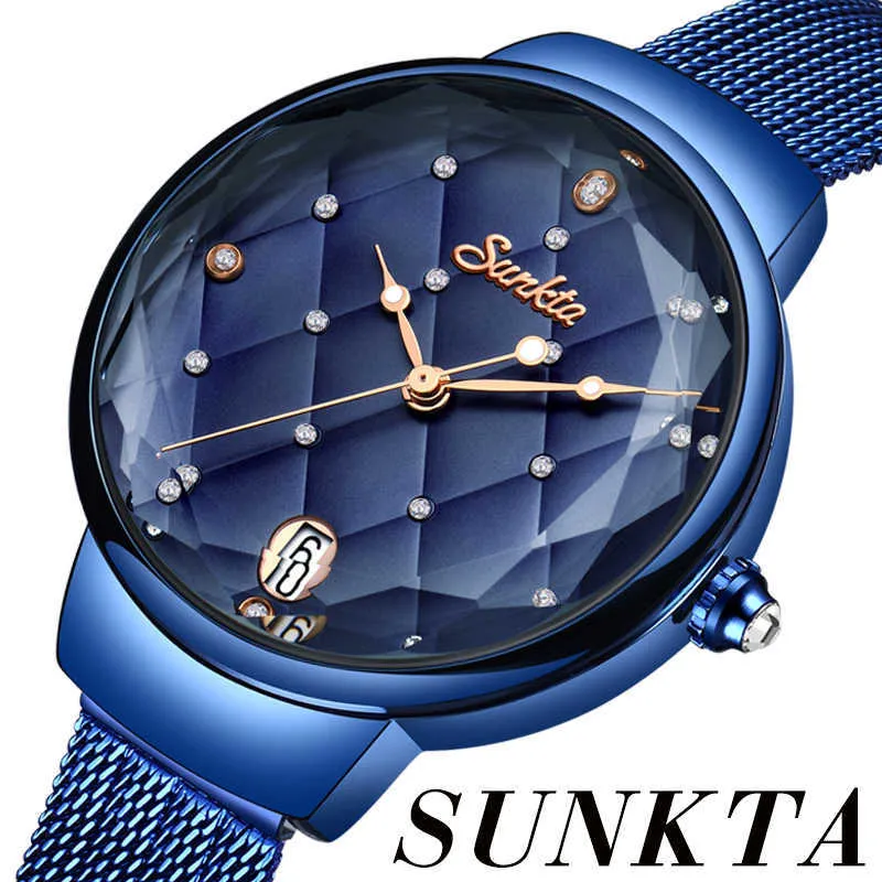 Frauen Mode blau Quarzuhr Dame Casual Wasserdicht Einfache Armbanduhr Geschenk für Mädchen Frau Saat Relogio Feminino Box 210624277a