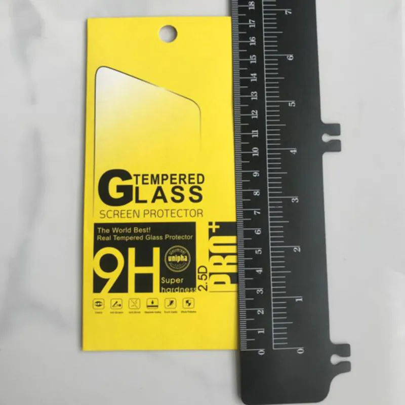 Universal Empty Yellow Paper Retail Package Packaging Box Bag For Samsung Smart Phone 9H Tempered Glass Screen Protector Bags
