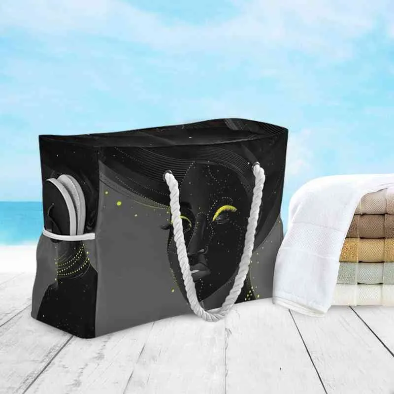 Shopping bags, women's Beach handbags, bulk bags, nylon, waterproof, light, leisure or travel 220310