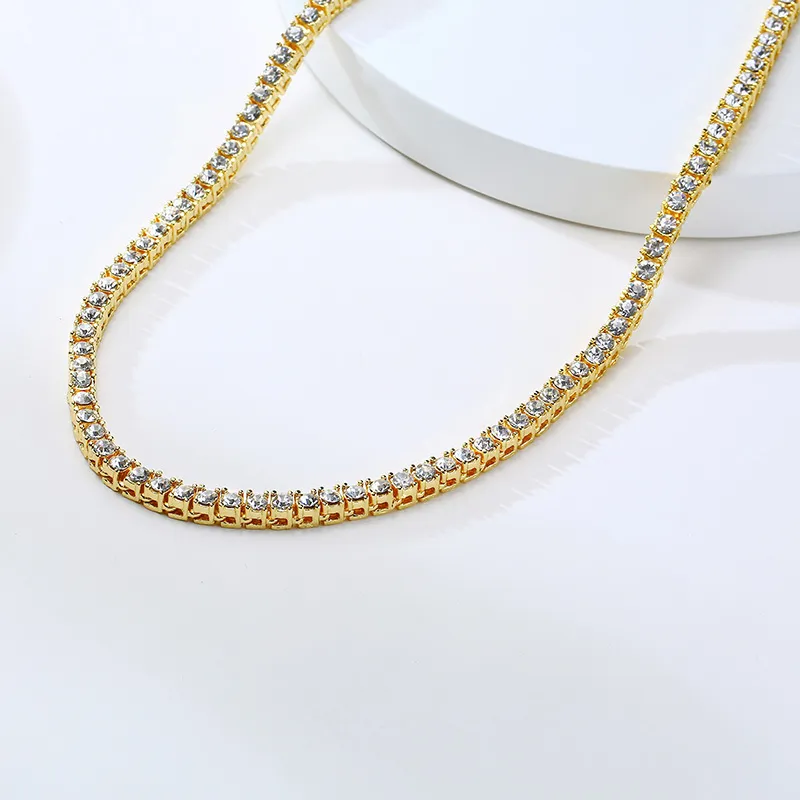 5mm Ice Out Round Tennis Chain Necklace for Men Hip Hop Jewelry with Box X0509252Y