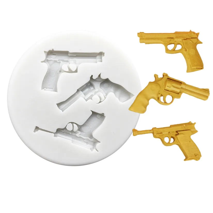 Pistola Mano Granada Bala Molde De Silicona Sugarcraft Cupcake ...