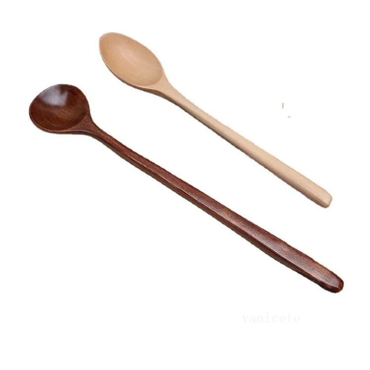 Cucchiaio giapponese a manico lungo in legno massello stoviglie domestiche grande cucchiaio da minestra laccato cucchiai preparati mescolare il caffè T2I52740