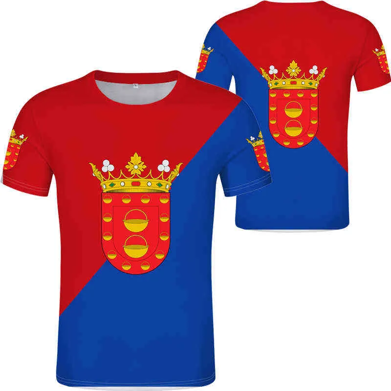 T-shirt con bandiera di Lanzarote fai-da-te personalizzata personalizzata t-shirt con bandiera della spagna vestiti della squadra sportiva Uomini / donne Joker Fashion Loose O-Collo Tees Top X0602