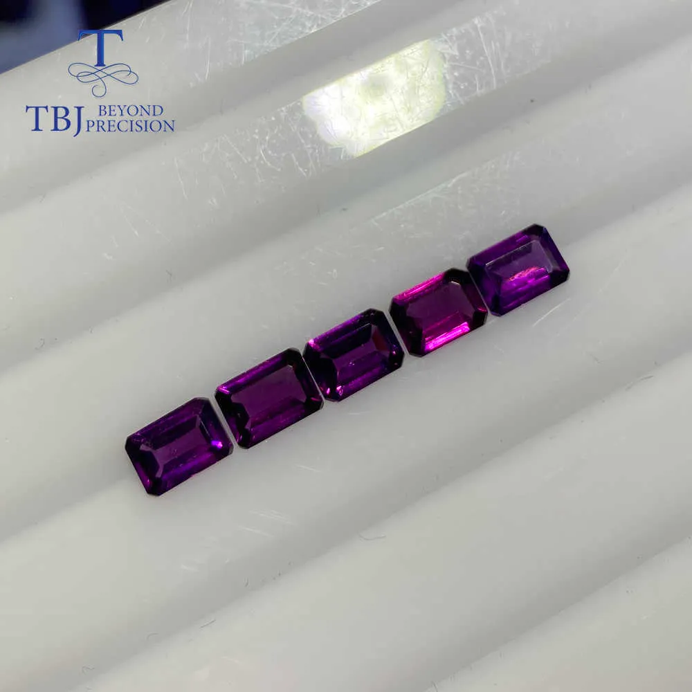 pierre gemme en vrac rhodolite naturelle oct 4 * 6mm ard 3.6ct 5 pièces en un seul pour le montage de bijoux en argent sterling 925 TBJ recommande H1015