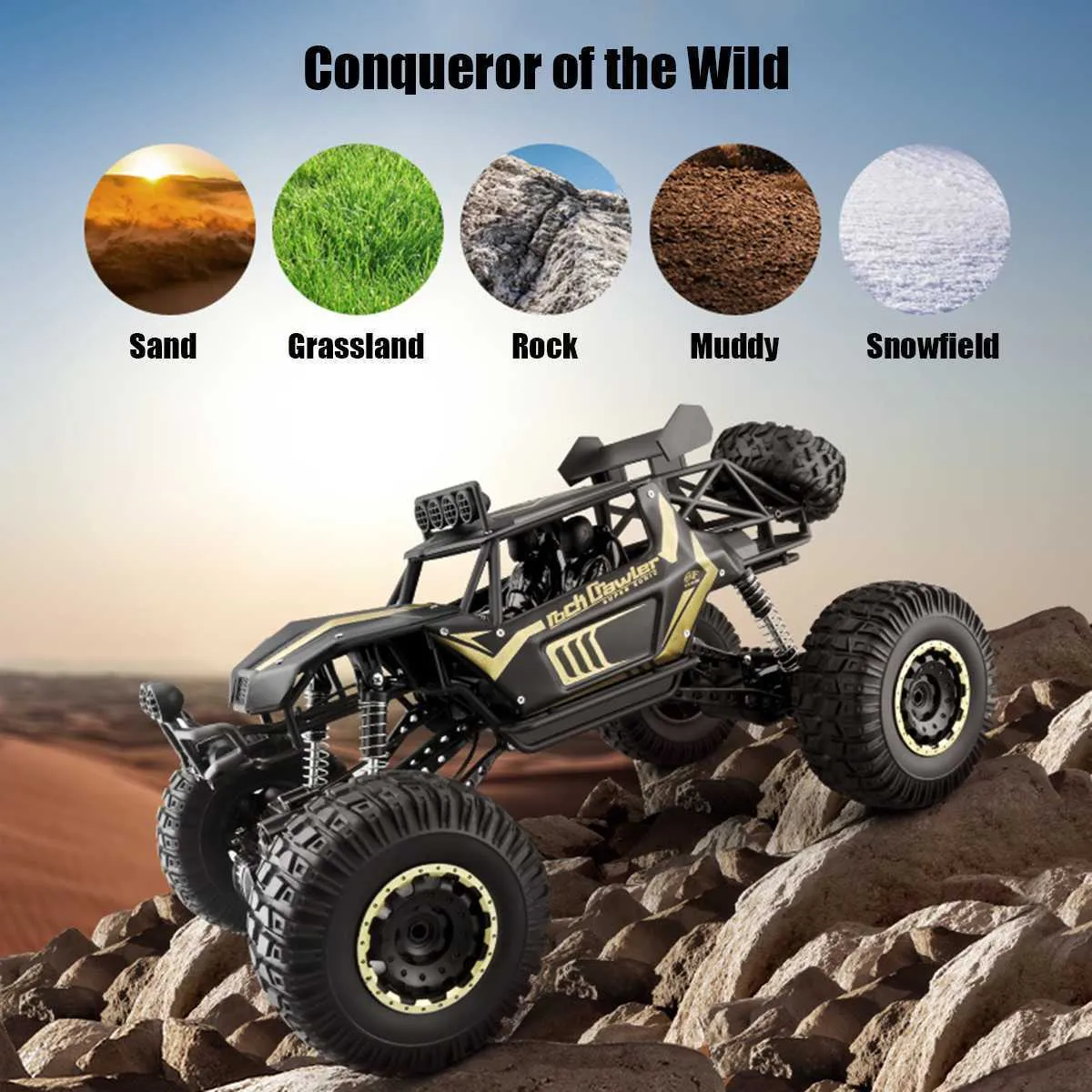 1:8 50cm RC Car 2.4G Radio Control 4WD Off-road Electric Vehicle Monster Buggy Remote Control Car Gift Toys For Children Boys 210915