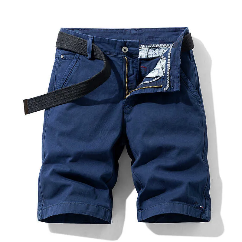 Primavera Uomo Cotton Solid 's Shorts Abbigliamento Estate Pantaloni casual Bermuda Moda Jeans pantaloni da spiaggia Corti 210713