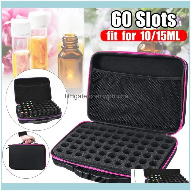 60 Bottles 10ml/15ml Essential Oil Collecting Bags Essential Oil Travel Portable Carrying Cases Practical Storage Bag