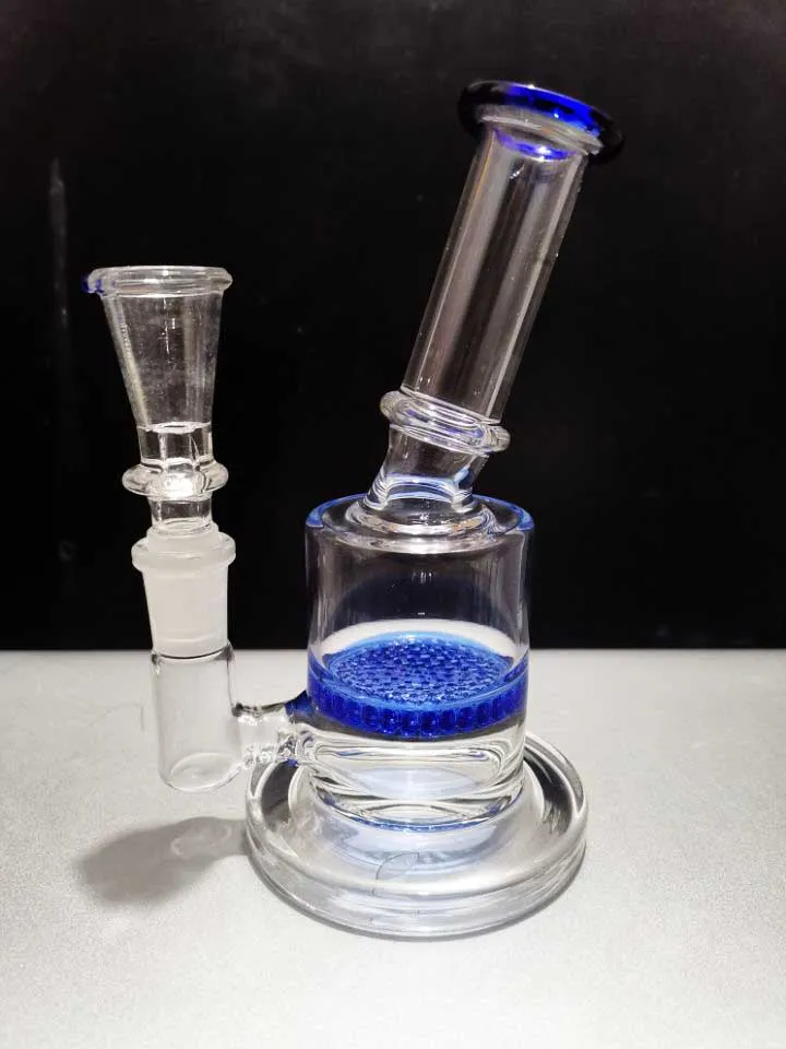 Vente chaude bong en verre Nid d'abeille Perc dab huile de cire domeless vaporisateur d'herbes sèches pipe à eau mini brûleur à mazout 14.4mm joint sestshop