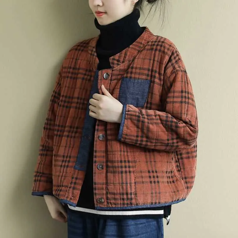 秋の冬の短いトップコート女性の薄いジャケットファッション立っている襟のせいぜいさたかされたレトロなoutwear 211014