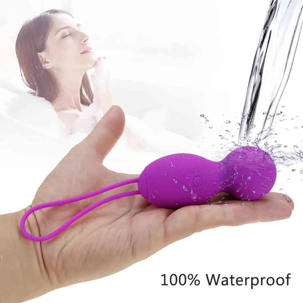 Women 10 Frequency Silicone Kegal Ball Vibrator APP Bluetooth Wireless Remote Control Vibrating Egg G-spot Pussy Massage Sex Toy 210329