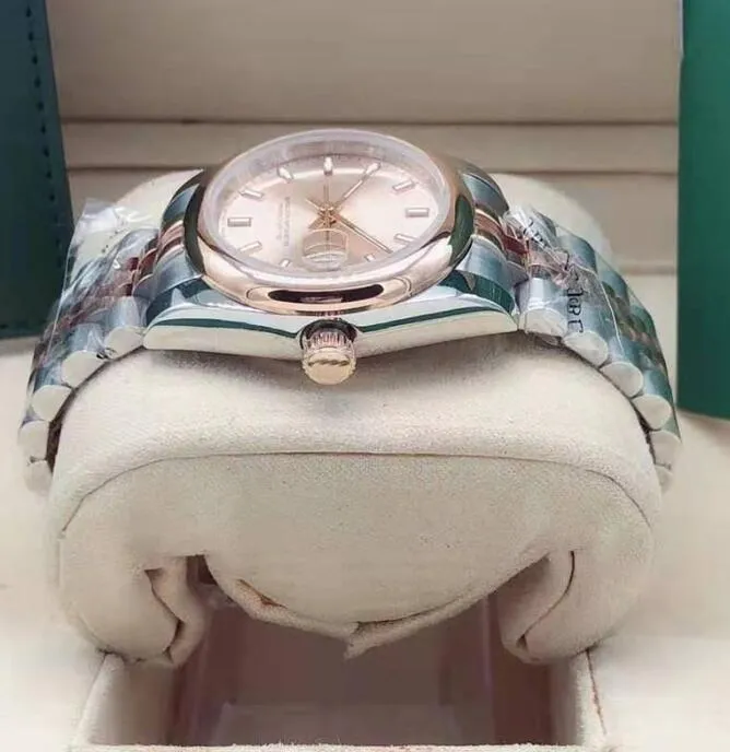 Squisiti orologi da donna meccanici automatici in oro rosa con anello esterno leggero orologio da polso in acciaio inossidabile zaffiro 31mm fashi201g