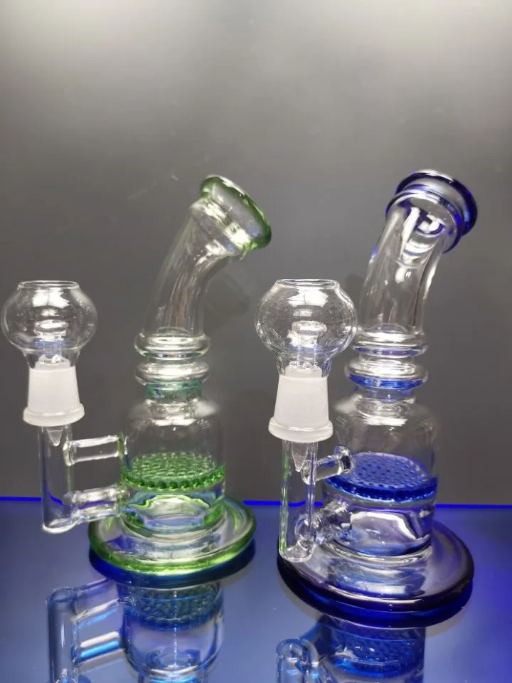 Piccolo olio dab rig narghilè spesso percolatore a nido d'ape in vetro bong 14,4 mm tubi dell'acqua congiunti con cupola unghie dhzhao